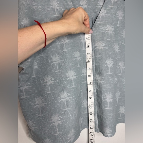 ZARA Blue Palm Tree Button-Up Shirt | Size M - Picture 13 of 14